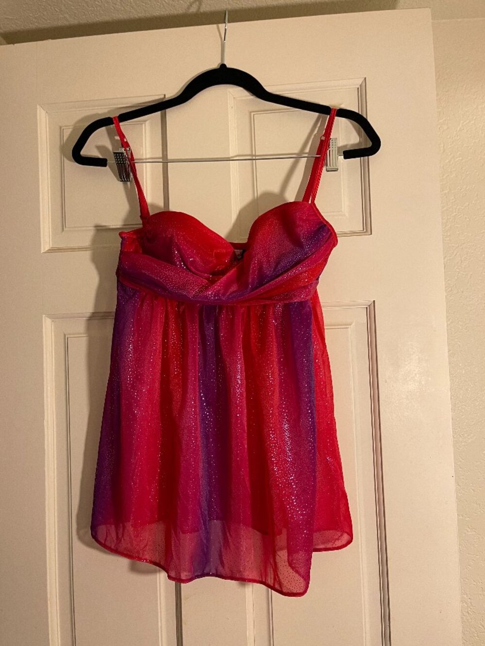 Victoria's Secret sparkly magenta and purple babydoll 34B sister size 32C fairy